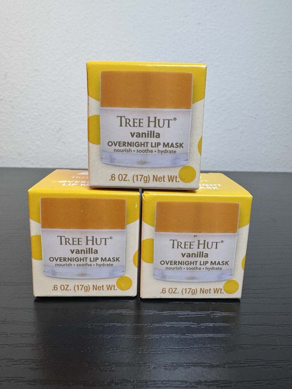 Tree Hut Vanilla Overnight Lip Mask 0.6 oz 3-Pack New